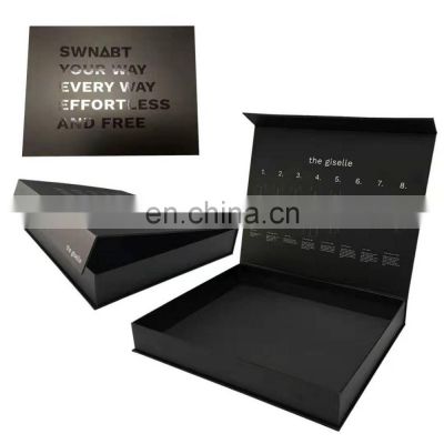 Luxury paper folding box with magnetic closure cardboard packaging black packing