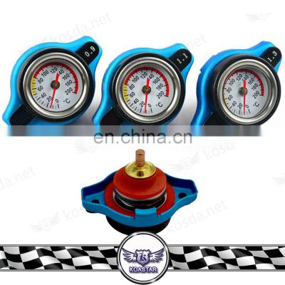 Racing Thermos Radiator Cap Cover With Water Temp gauge 0.9bar 1.1bar 1.3bar