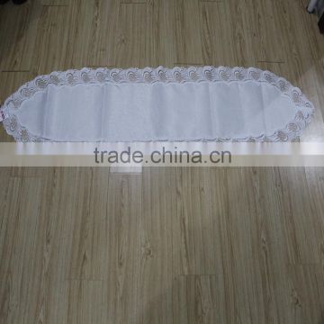 wholesale romantic white water soluble lace table runner 100%polyester