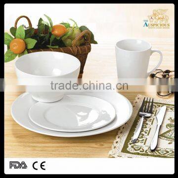 16pcs bone china white body dinner set