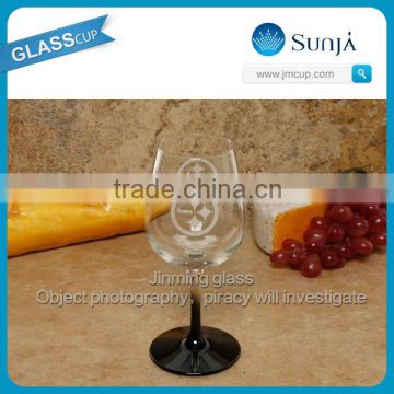 Decorated wine glass wholesale wine glasses black stem black white dinnerware healthful ware blown glass wine glasses black stem