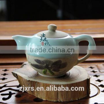 Longquan celadon ceramics creative kung fu tea wholesale custom hand-painted hanging half glazed tea gift packages