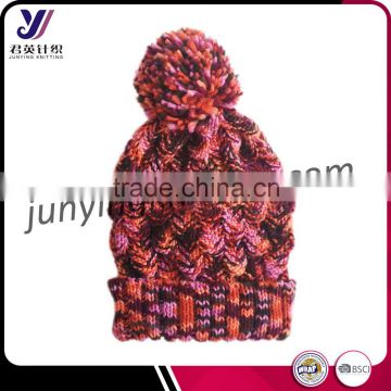 Customized winter jacquard wool felt knitted hats with pom pom factory professional manufacturer sales(can be customized)