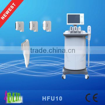Three HFU heads high frequency intensity focused ultrasound wrinkle remover system HFU10
