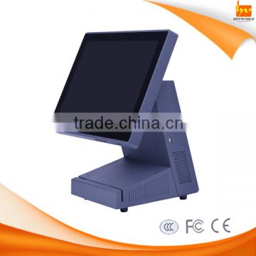 15" pos machine for supermarket with customer display VFD