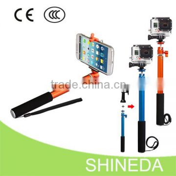 Shineda new design camera and smarphone selfie stick bluetooth