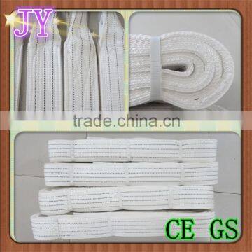 White webbing slings, smooth appearance no damage to the load objectsWhite webbing slings, smooth appearance no damage to cargo