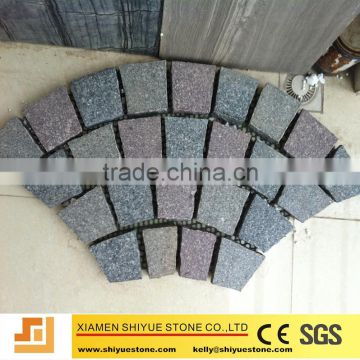 Fan shaped paving stone on net