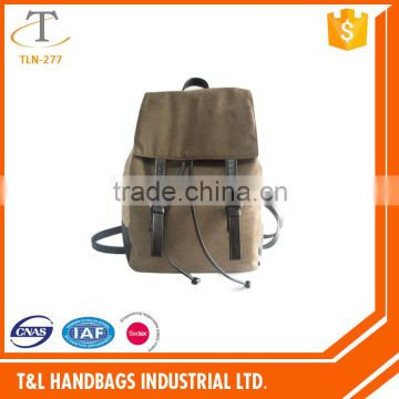 Durable fashional backpack with the faux suede fabric