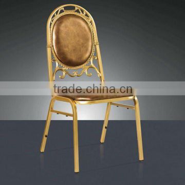 High back dining chairs, modern leather metal chair(YT2030)