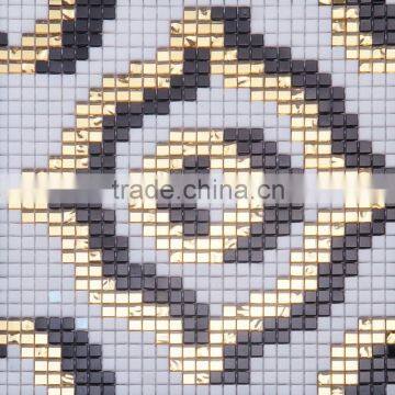 JY-P-B01 square and round pattern glass tile mosaic mirror glass wall tile