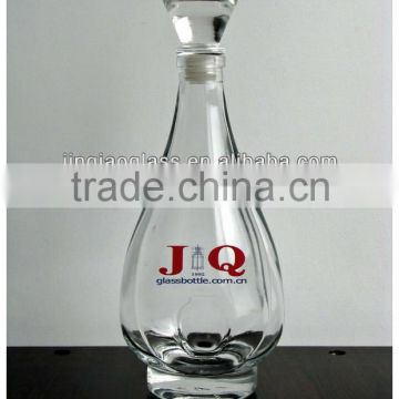 500ml clear glass vodka bottles with glass cork