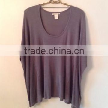 15JWB0136 woman 100%bamboo fiber large size batwing sleeves jumpers