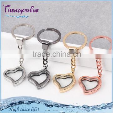 Hot sale women's metal nickle free heart locket keychain
