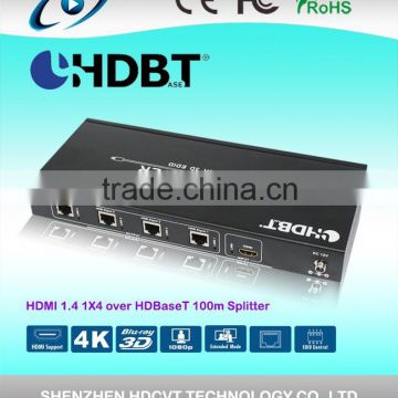 1x4 over HD BaseT 100m HDMI 1.4 Splitter with POE