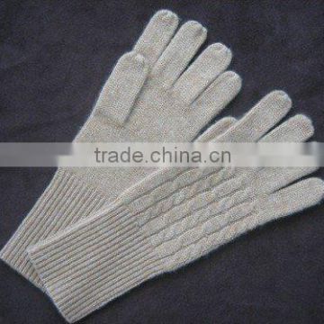 100%cashmere cable knitted glove