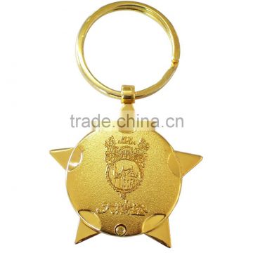 2016 Hot Sale Custom LOGO Gold Plated Keychain