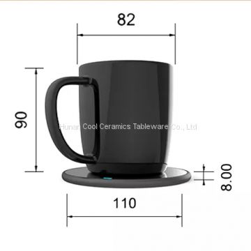 2019 Promotional black coffee tea temperature control ceramic mug