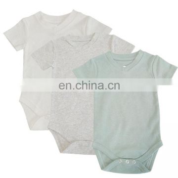 Summer Short Sleeve v Neck Organic Cotton Newborn Baby Romper Suit
