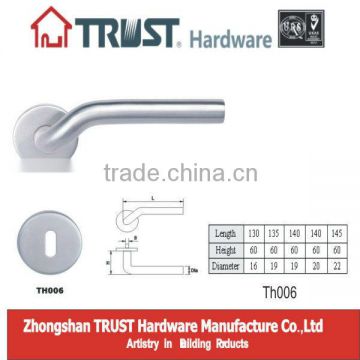 TH006:Stainless Steel Hollow Lever door Handle with Escutcheon