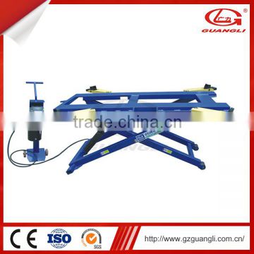 Thin structure movable scissor lift with mechanical safety system