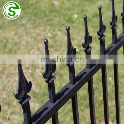 Hot dip galvanizing steel bar fence strong defensive short wrought iron fence