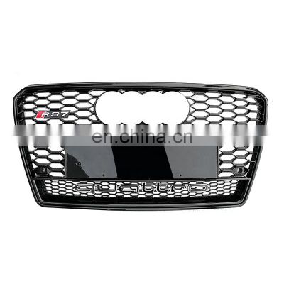 Replacement RS7 front bumper grille Car accessories black quattro style f for Audi A7 center honeycomb grill 2009-2015
