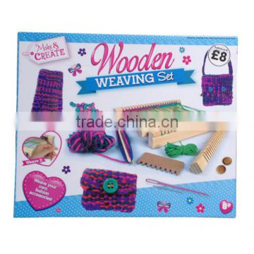 Girls DIY craft kit Wooden Loom weaving set for kids