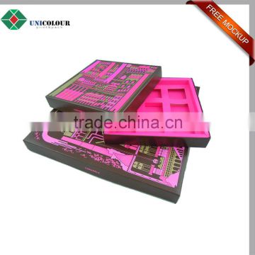 Custom brand luxury cardboard chocolate packaging box with tray