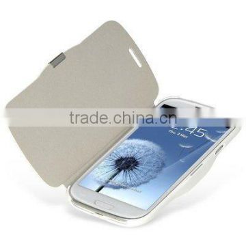 White Hybrid Book-Style Leather Case for Samsung Galaxy S3/i9300