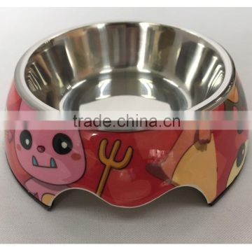 Small size colorful dog melamine bowl