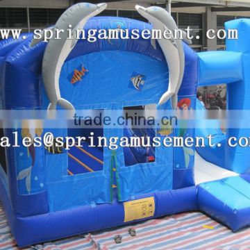 Hot selling and top design Dolphin classical inflatable bouncer and slide combo castle