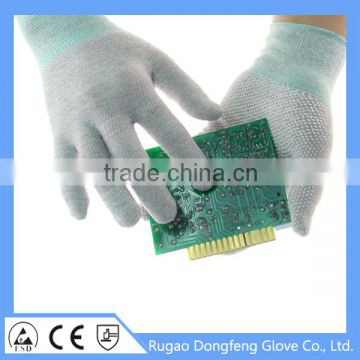 Anti Static carbon fiber PVC Palm Dotted glove