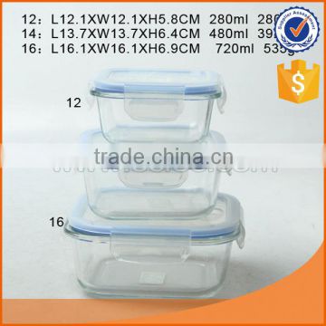 Airtight Glass Food Container Glass container Food Container 280ml/480ml/720ml
