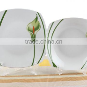 Mexican style Square shape porcelain dinnerware ceramic dinner set