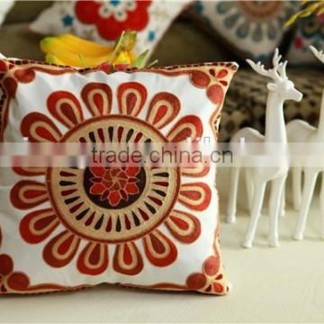 handmade European style cushion cover with invisible zipper decrative embroidered cushion cover
