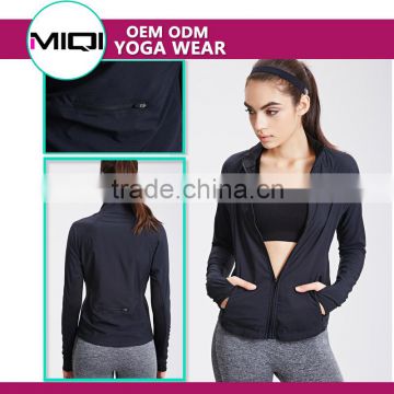 Hot selling professional breathable nylon and spandex fitness wear women yoga jacket