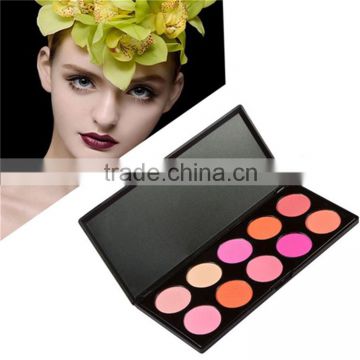 Hot sell high quality professional cosmetics 10 color makeup blusher wholesale