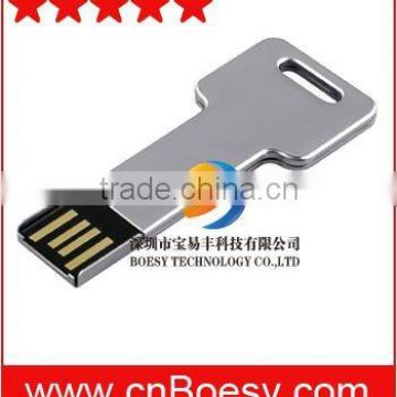 Popular metal key shape USB stick, atractive mini usb drive with OEM service.