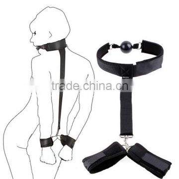 ball gag Bondage, SM toys neck cuff and handcuff adults toys