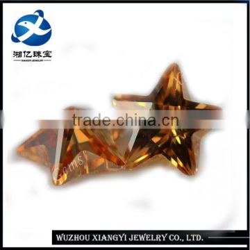 Wholesale jewelry star cut champagne 8x8mm star cubic zirconia loose diamond