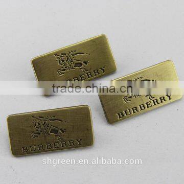 Lead-free brass metal tag with custom logo,alloy logo metal tag for hangbags