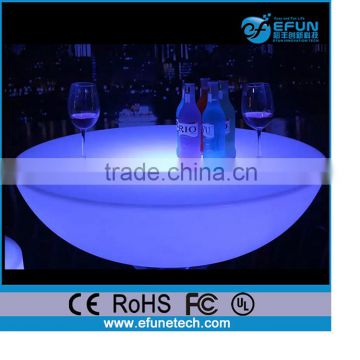PE plastic led illuminated rgb color changed cocktail table pub bar led round light table