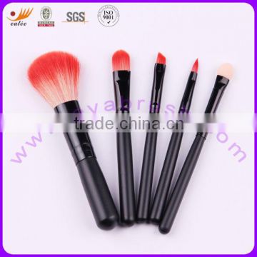 Mini Makup Brush Set with Aluminum Ferrule and Wooden Handle, Various Colors and Hairs are Available