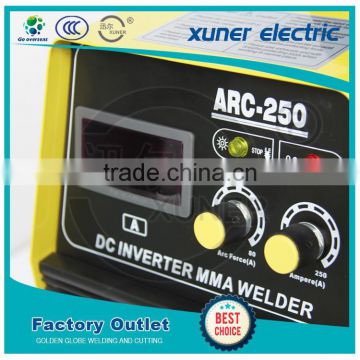 yellow iron dc inverter welding machine ZX7-250 with CCC certificate