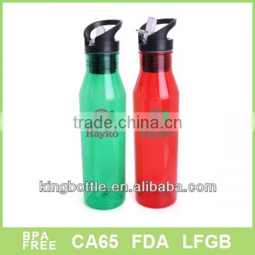 BPA free tritan plastic drinking bottle with tube