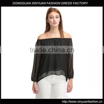 Custom Ladies Latest Long Off-Shoulder Tops and Blouses,Casual Women Clothes Loose Long Sleeve Off-shoulder Tops and Blouses