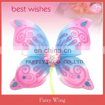 Multi color painting and glitter printing butterlfy fairy wings to decorate for party costume