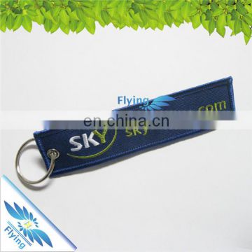 Fashion embroidery key ring decoration, awesome custom shape embroidery key chain for cheap sale