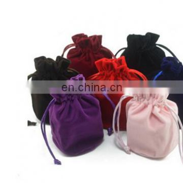 custom velvet drawstring pouch bag with custom logo printed as velvet jewelry bag